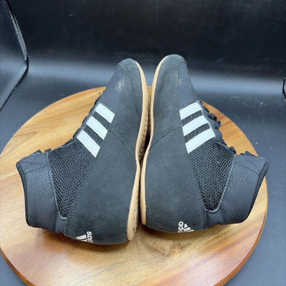 Adidas HVC2 Youth Size 6 Wrestling Shoes Black White Boxing Mat MMA AQ3327